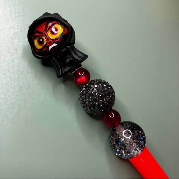 Darth Maul Star Wars Repurposed Doorable Handmade Beaded Pen - Picture 3 of 7